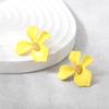Sweet Lemon Yellow Earrings Niche Design Sense Cute Flower Pearl Female Korean Simple Versatile Geometric Earrings