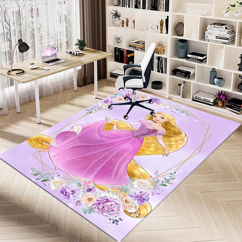 Princess Pink Dress Carpet For Playroom Bedroom Living Room Sofa Home Decorkids Game Area Rug Nonslip Floor Mat