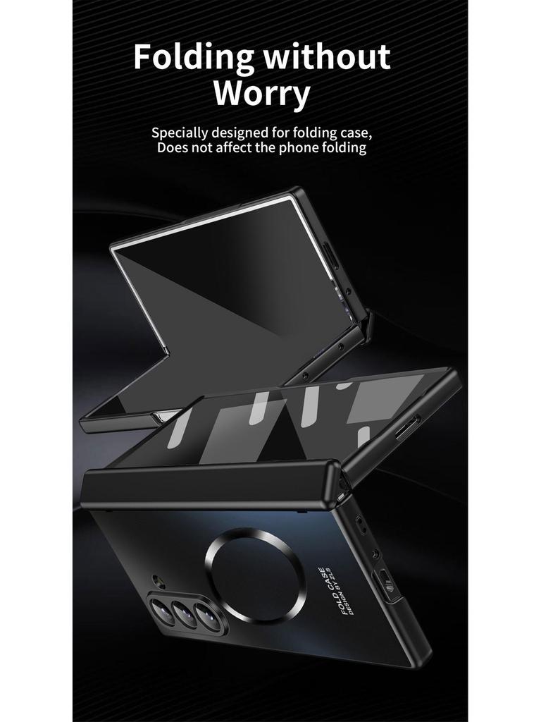Compatible Samsung Z Fold6 Magnetic Phone Case for Wireless Charging - Fold7 Protective Case