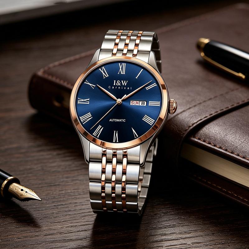 IW Top-Marke Roségold Blau Herrenuhr Luxus Automatische Herrenuhr Rom-Zeit Miyota Mechanisch Datumsanzeige Uhren Wasserdicht reloj