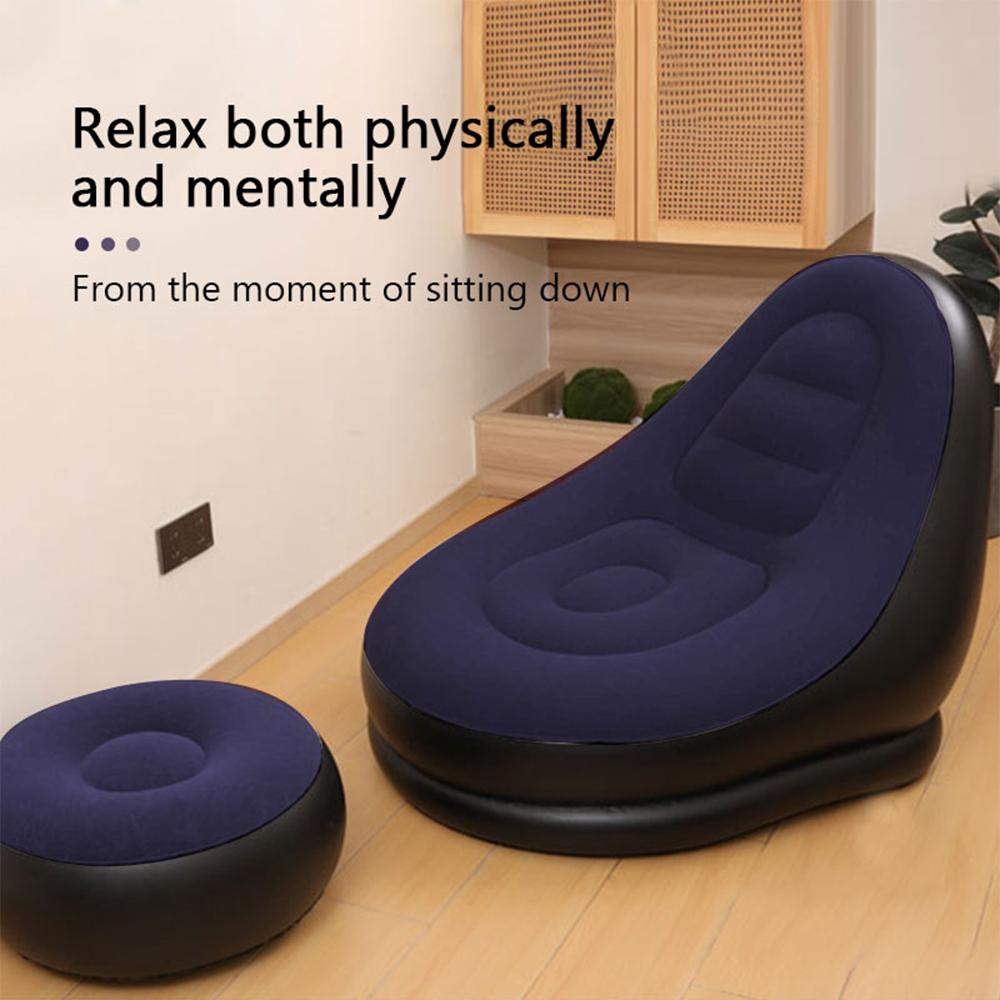 Inflatable Leisure Bean Bag Sofa Lazy Sofa Set Outdoor Foldable Recliner Bed Fluffy Seat Tatami Footstool Bedroom Chair