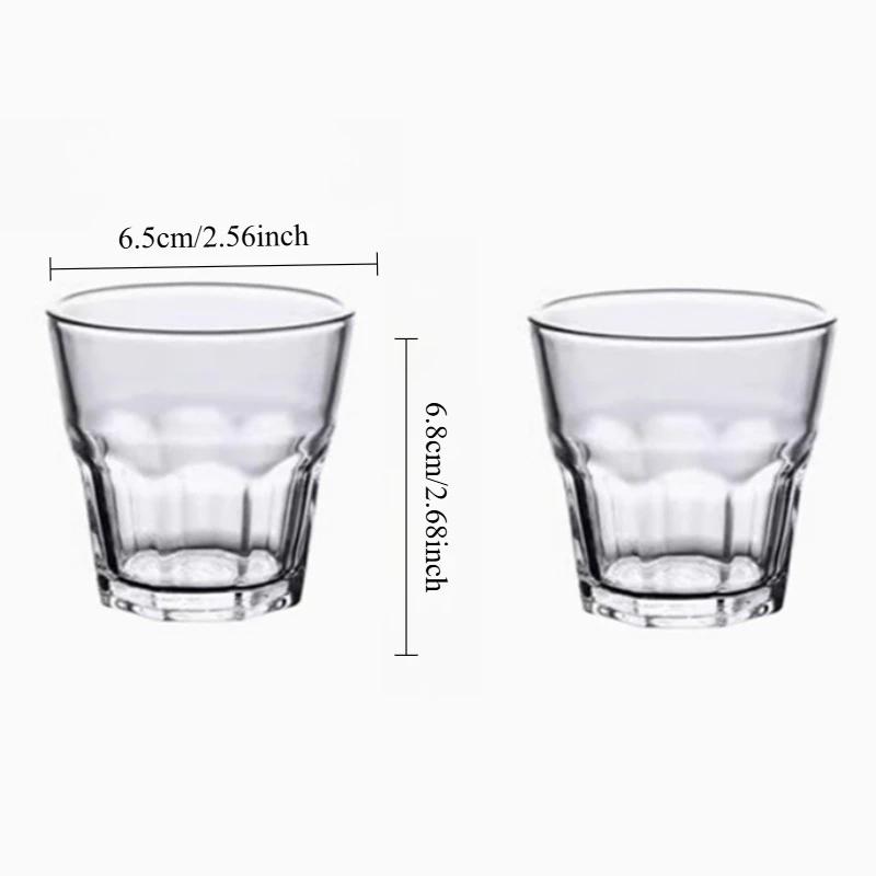 Transparent Cocktail Glass Tea Cup Octagonal Glass Cup Whiskey Glass Water Cup Juice Beverage Mugs Drinking Glasses Coffee Mug 2pcs