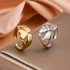 Fashion Design Hug Heart Non Fading Rings Women Gold Silver Color Geometric Stainless Steel Open Rings Party Jewelry Gifts
