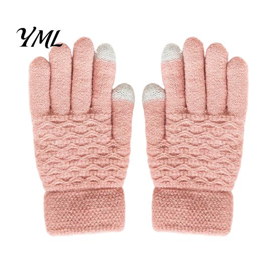 Touch Screen Knit Mittens 1 Pair Winter Warm Fleece Lined Gloves for Women Men, Cold Outdoor Cycling Weather Thermal Gloves, Thickened Touchscreen