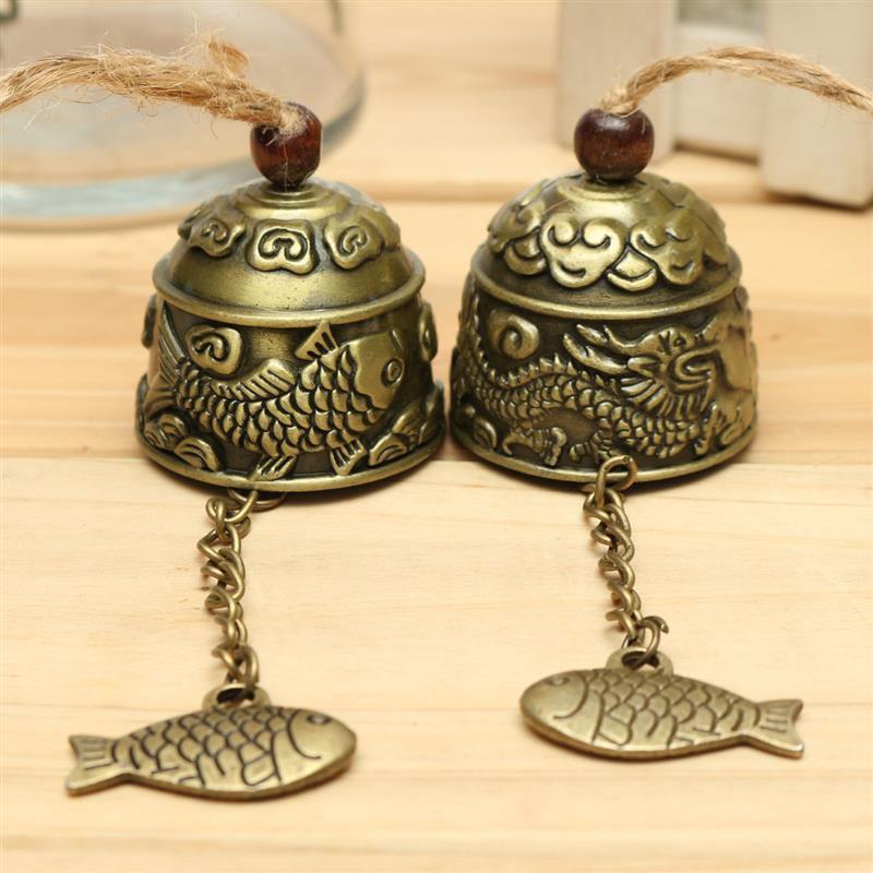 

Metal Small Wind Chimes Cool Vintage Fish Pattern Car Door Bed Hanging Bell Pendant Home Garden Dragon