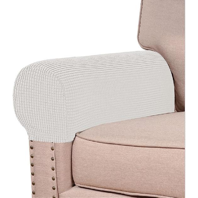 Stretch Armrest Covers (Set of 2) – Anti-Slip Spandex Jacquard Furniture Protectors for Chairs, Sofas & Recliners – Washable & Durable Slipcovers