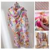 Long Strips of Silk Scarf  High-end Sense Mulberry Silk Scarf  Women's Fresh Small Floral Thin Style  Atmosphere  Big Shawl