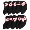 10PcsSet Number Golf Iron Head Cover Set Neoprene Golf Club Iron Protective HeadcoverBlack