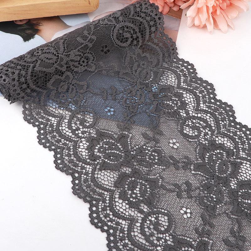 15cm Szeroka Miękka Elastyczna Koronka do Dekoracji Ubrań i Spódnic DIY w Kolorze Białym lub Czarnym