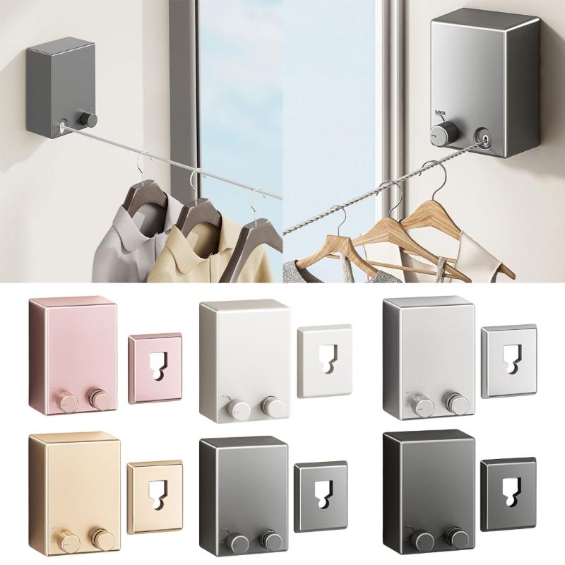 Multipurpose Retractable Clothesline Invisible Wire Rope Wall Mounted Clothes Line for Hanging Diapers and Socks