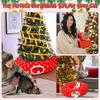 Cat Tunnel with Christmas Tree Skirt, 35.8'' Foldable Kitty Pipeline for Kittens & Small Pets, Xmas Festive Hanging Ball Decorat