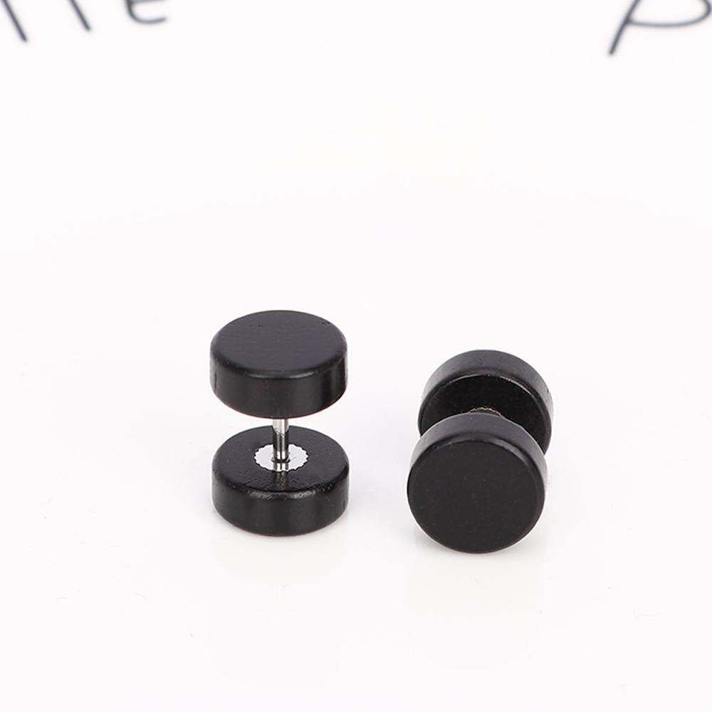 Wooden Stainless Steel Double Sided for Men Women Body Jewelry Barbell Ear Stud Anti-Allergic