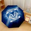 Warrington Wolves Print Auto 8?Ribs Folding Umbrella Wind Resistant Lightweight Automatic Umbrella For Daily Travel