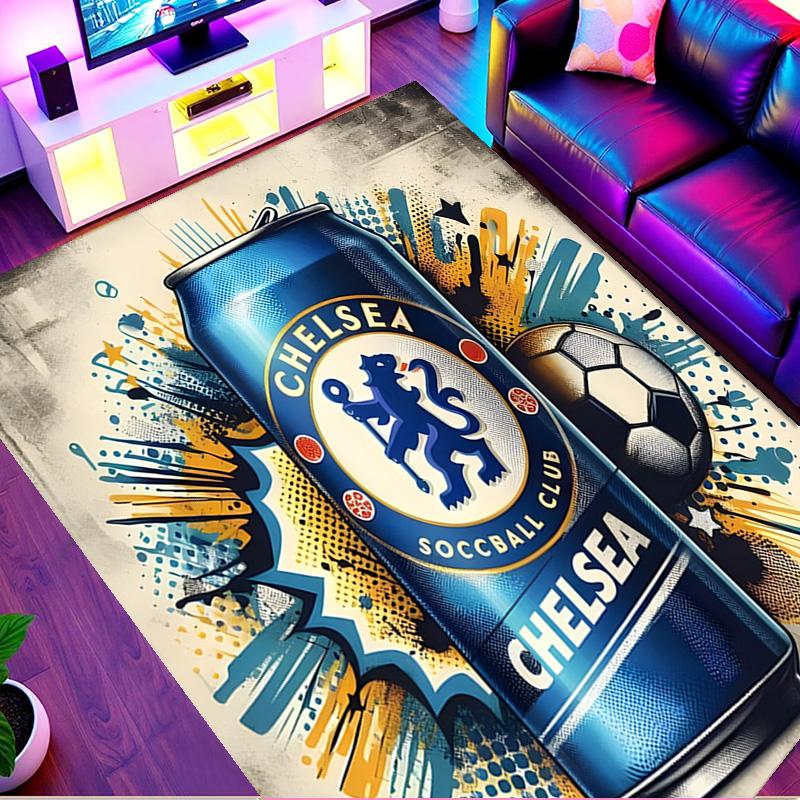 Football Club F.C Print Rug, Washable Floor Carpet, For Entryway Dorm Laundry Room Office Study, Home Decor Birthday Christmas Gift