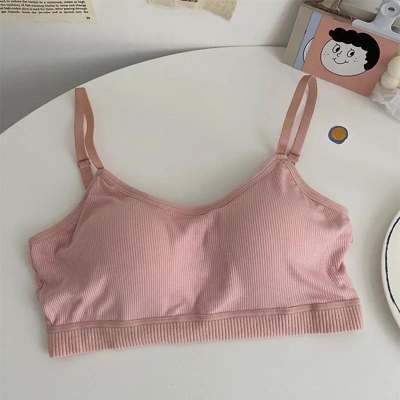 Women Teen No Steel Wire One Piece Push Up Anti Exposure Camisole Bra