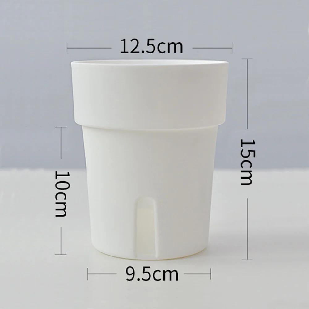 Plastic Flower Pot Round Succulent Plant Flowerpot Mini Office Planter Decor Gardening Flower Pot Multicolor Home Plant Supplies