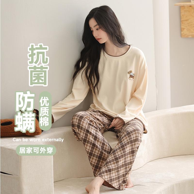 Women's Lightweight Cotton Cartoon Pattern Pajama Home Clothing Set