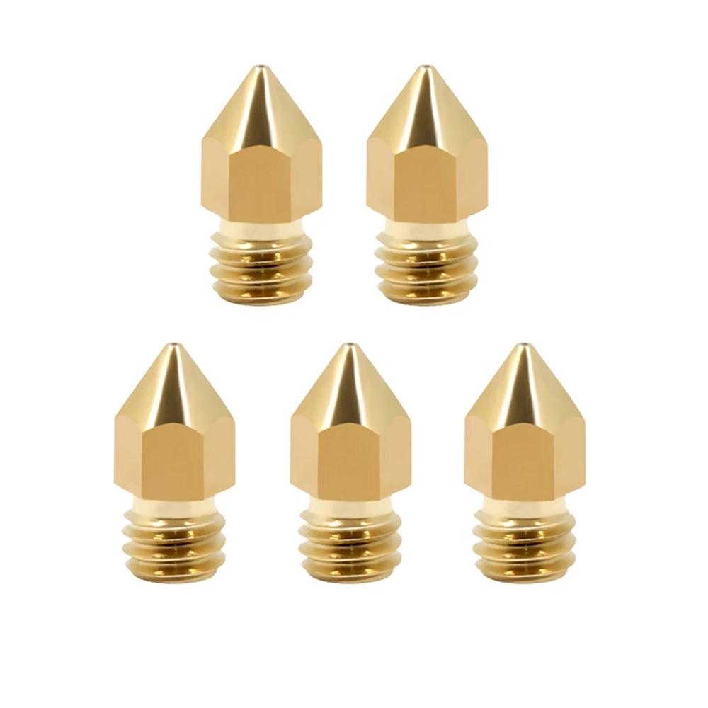 

Медные резьбовые сопла для экструдера филамента Ender-3 CR10 1,75 мм MK8 Латунное сопло Сопло печатающей головки 0.4mm-5pcs