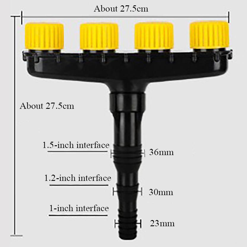 Садовая 4/5-головочная распылительная форсунка Газонный спринклер Сельскохозяйственный полив овощей Регулируемый Большой расход Инструмент для полива