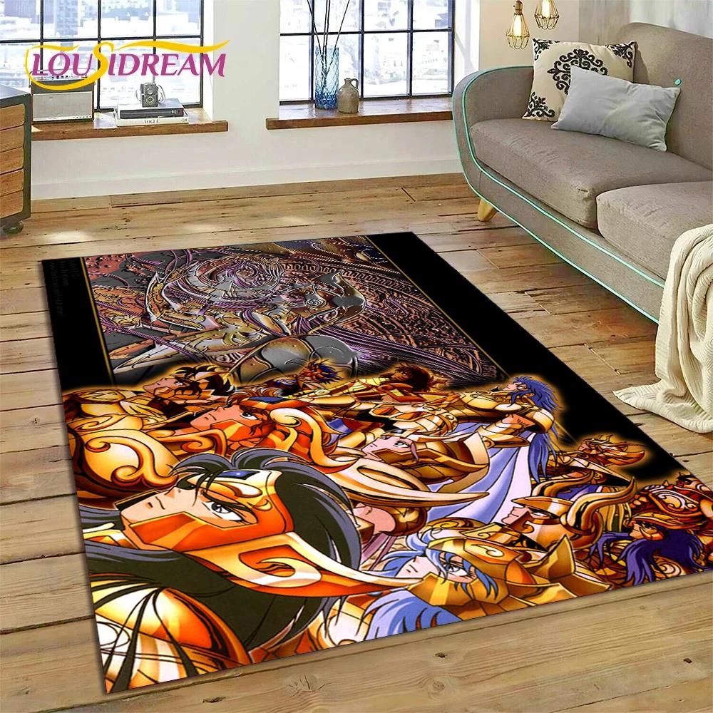 Cartoon Saint Seiya 3D Retro Anime Carpet Rug for Bedroom Living Room Home Sofa Decoration,Children Game Large Decor Floor Mat
