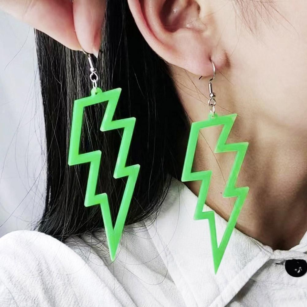 NEON Flash Earrings Funky Kitsch 80s90s Punk Rock Bolt NEW Gifts Retro N4K2