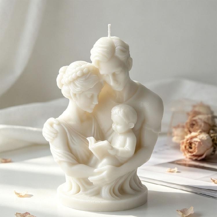 3D-Familien-Skulptur Silikonformen für Epoxidharz und handgefertigte Kerzen-Seifenherstellung Valentinstags-Jubiläumsgeschenk