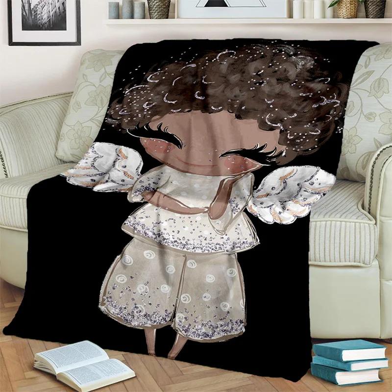Cute Ballet Girl Ballerina Fairy Cartoon Blanket,soft Throw Blanket for Home Bedroom Bed Sofa Picnic Office Cover Blanket Kids