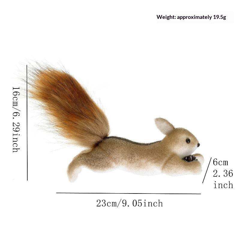 Cute Realistic Plush Squirrel Christmas Hanging Ornaments Pinecone Fluffy Tail Tree Party