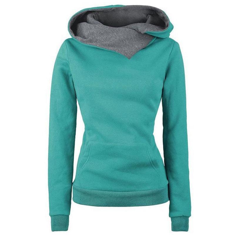 Spring Autumn Hoodies Women Tracksuit Solid Color Fashion Long Sleeve Pullovers Casual Warm Hooded Sweatshirts Tops Plus Size