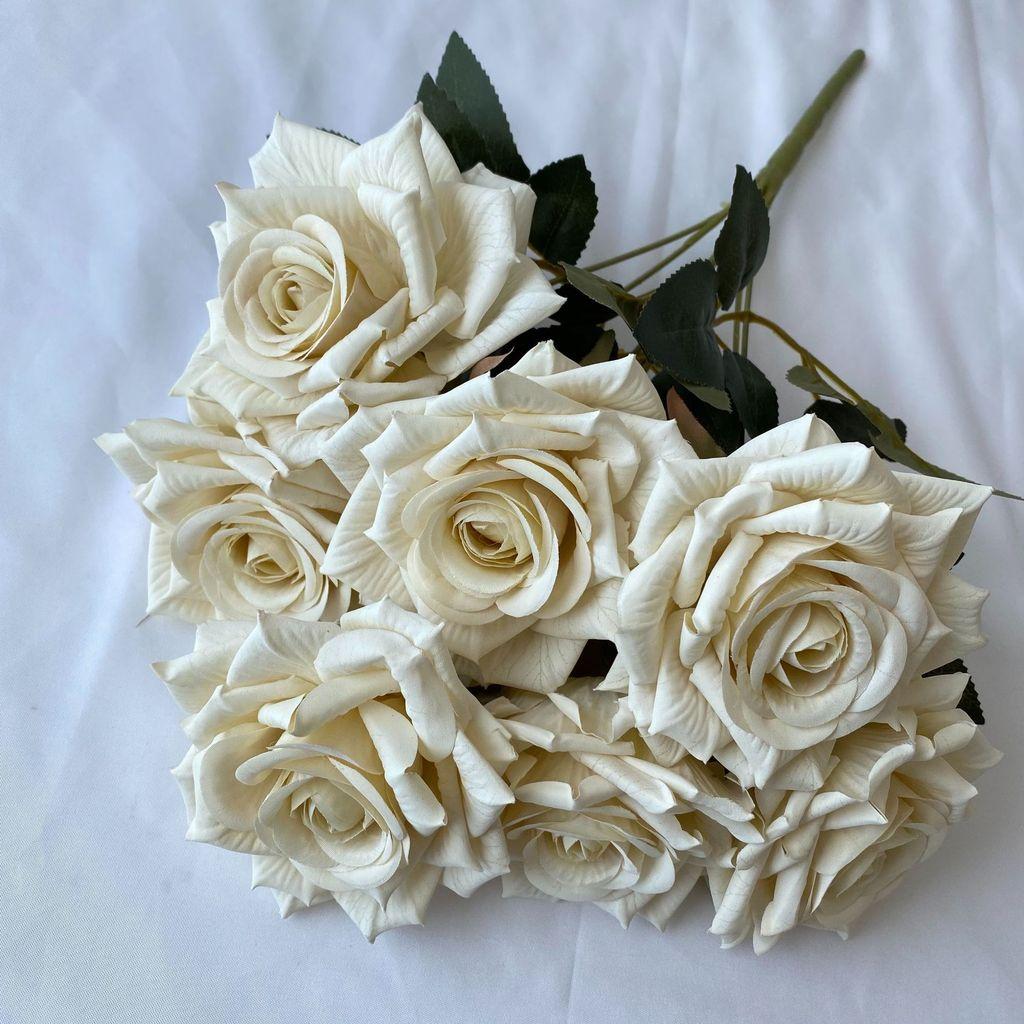 Rose Wedding Decor Artificial Silk Flowers With 7head Design For Bridal Ceremony And Photography