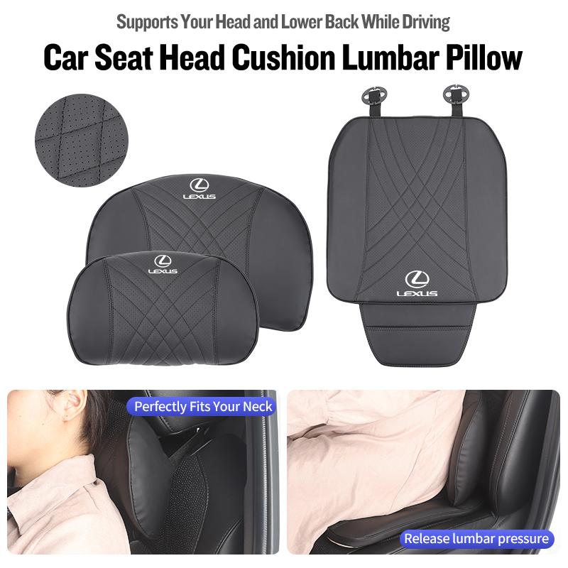 CKU5 Car Seat Headrest Lumbar Support Neck Pillow Cushion Backrest For Lexus CT200h ES250 ES300h IS250 IS200 GS300 GS460 GX470