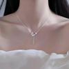 Elegant S925 Sterling Silver Butterfly Tassel Necklace for Women - Niche Style Choker Pendant