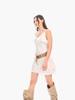 Korean Style Irregular Ribbon Layered V-Neck White Camisole Dress