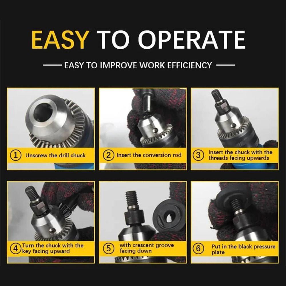 Electric Drill Conversion Angle Grinder Set Handle Holder Adapter Connecting Rod with Wrench for Cutting Disc Polishing Wheel