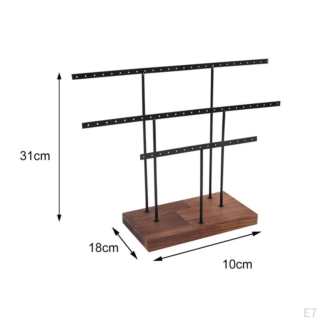 Earrings Holder Organizer Decorative Display with Detachable Wooden Base for Ear Bracelet