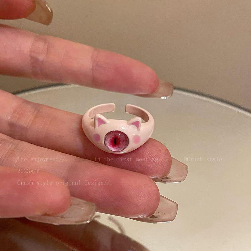 Charming One-Eyed Monster Ring: Playful and Unique Open Ring Design for Women