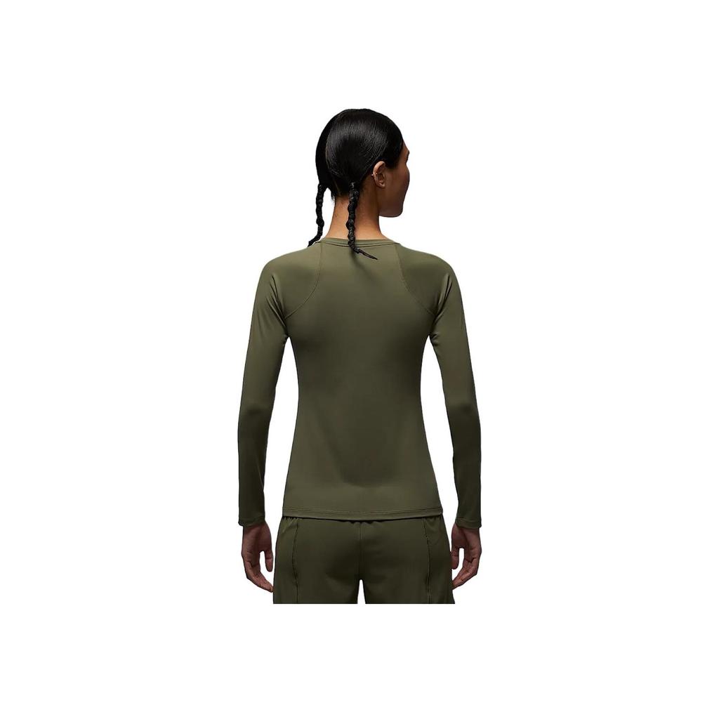 Jordan Casual Round Neck Long Sleeve T-Shirt Women Tops Army-Green FN5111-222