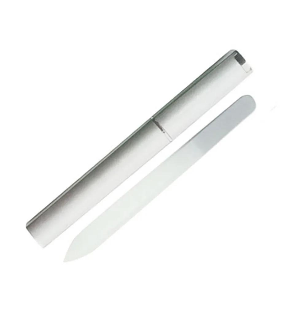 1 stücke Bunte Glas Doppelseitige Nagelfeilen Streifen Professionelle Transparent Gradienten Kristall Poliert DIY Maniküre Werkzeuge Liefert