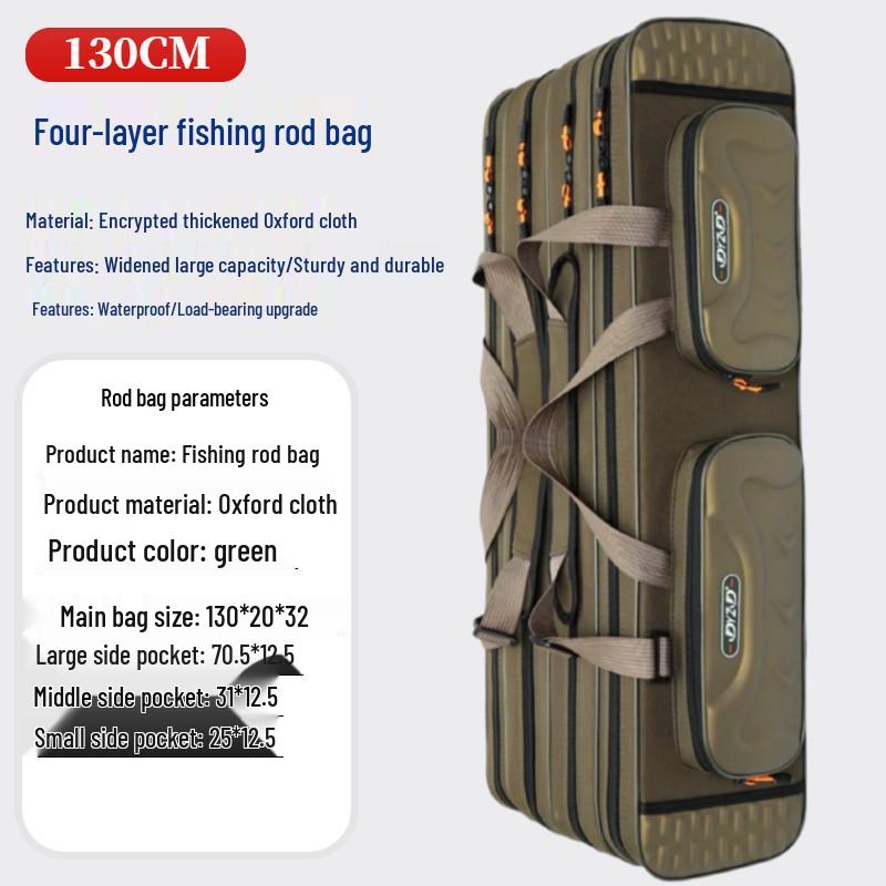 Waterproof Lightweight Fishing Rod Bag - Large Capacity & Portable Canvas, Multifunctional Good-Looking Sea Rod Bag.