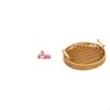 Handcrafted Deer Figurine And Woven Basket Set for Tabletop Display Kitchen Dining Room Snack