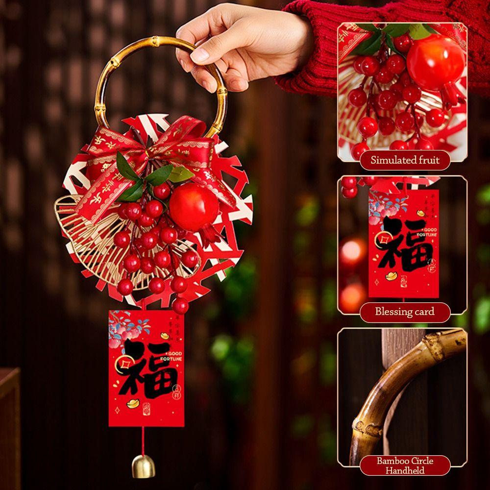 Red New Year Decoration Gold Bell Red Berries Chinese Traditional Decoration Lucky Charm Greeting Traditional Decoration Gift