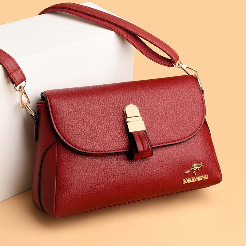 Stilig alt-i-ett dameveske Eksklusiv kenguruveske Dame Enkel skulder Crossbody Middelaldrende mor-veske