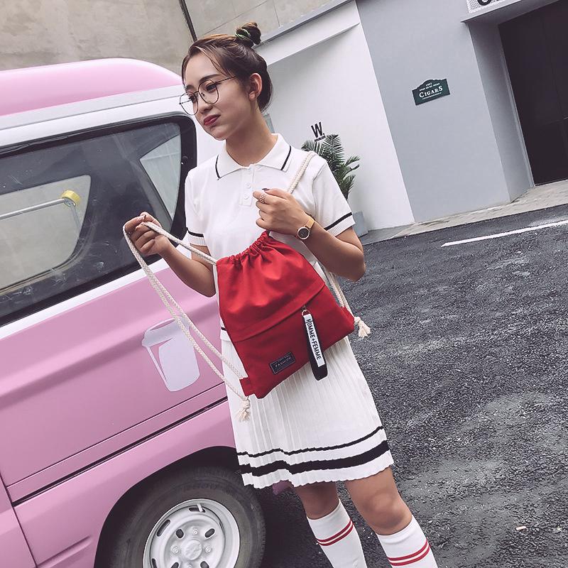 Rucsac pentru femei, pânză sport, buzunar, cu șnur, geantă portabilă pliabilă pentru cumpărături, pachete de călătorie în aer liber