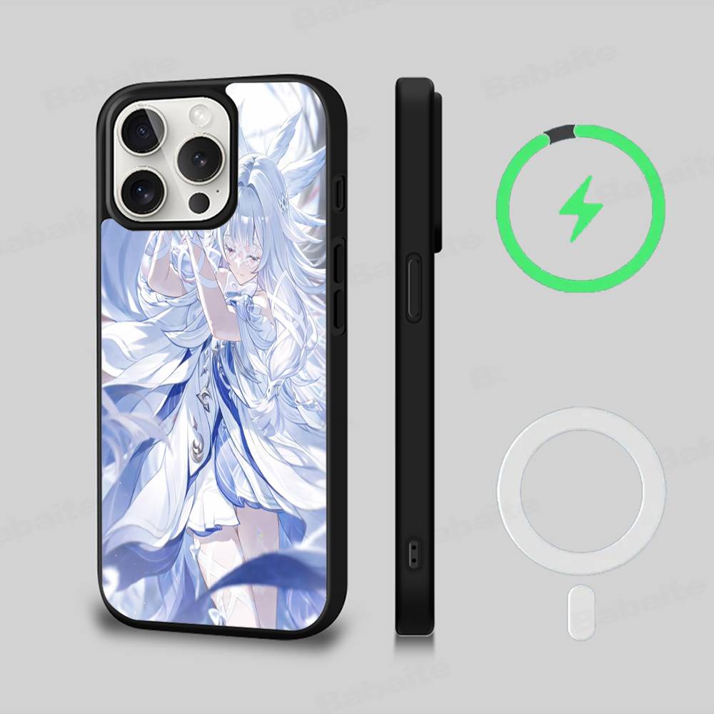 

Чехол для телефона Genshin Impact Коломбина Для iPhone 16 15 14 13 12 11 17 Pro Max Plus Магнитный Беспроводная Зарядка iPhone 17