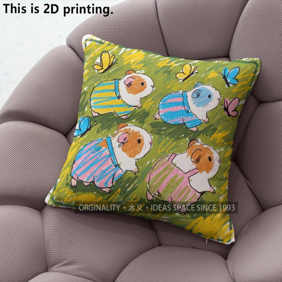 Cute Guinea Pig Print Throw Pillow Covers Pattern Cushion Cover Suitable for Sofa Bedroom Car Pillow Cover