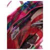 VIVIENNE WESTWOOD Plaid Pattern Zipper Closure Tote Bag Women Tote Bags Pink Multicolor 4D020001US001OA