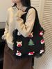 2025 Christmas Dopamine Knit Tote: Large Capacity Shoulder Bag for Easy Commute