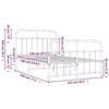 VidaXL Cadre de lit métal avec tête de lit-pied de lit blanc 120x190cm 352642