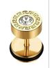 Unisex Trendy Retro Round Great Wall Diamond-Studded Stainless Steel Earrings