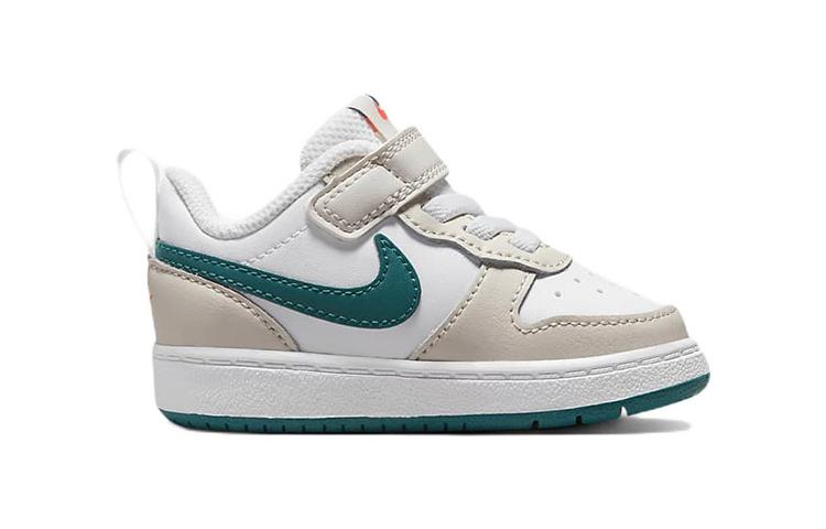Nike Court Borough Abrasion Resistant Low top Skateboard Shoes Gray White Green Infant And Toddler BQ5453-017